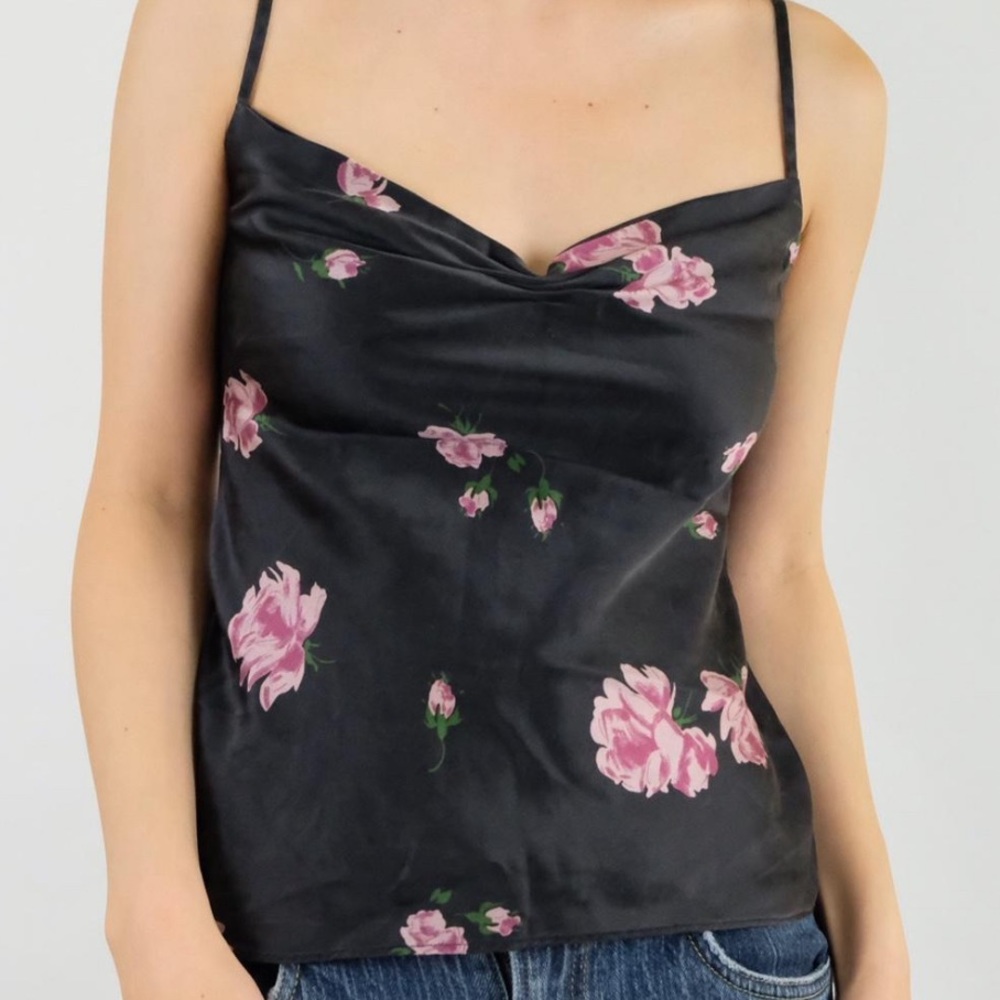 Reformation Black Silk Peony Tank 🌸